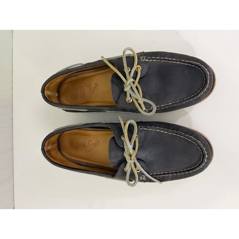 Sperry Topsiders Gold Cup Original 2-Eye Boat Shoe Navy Sz 11M Preppy Lawn Party